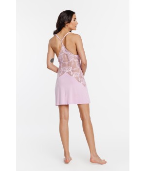 Camisón micromodal rosa con tirantes finos